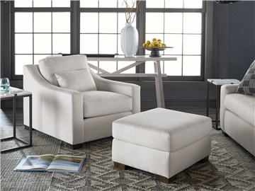 Farmhouse chair with online ottoman